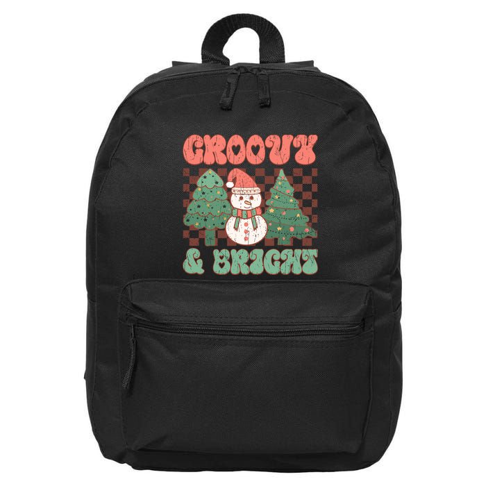 Groovy And Bright Snowman Christmas Tree 16 in Basic Backpack