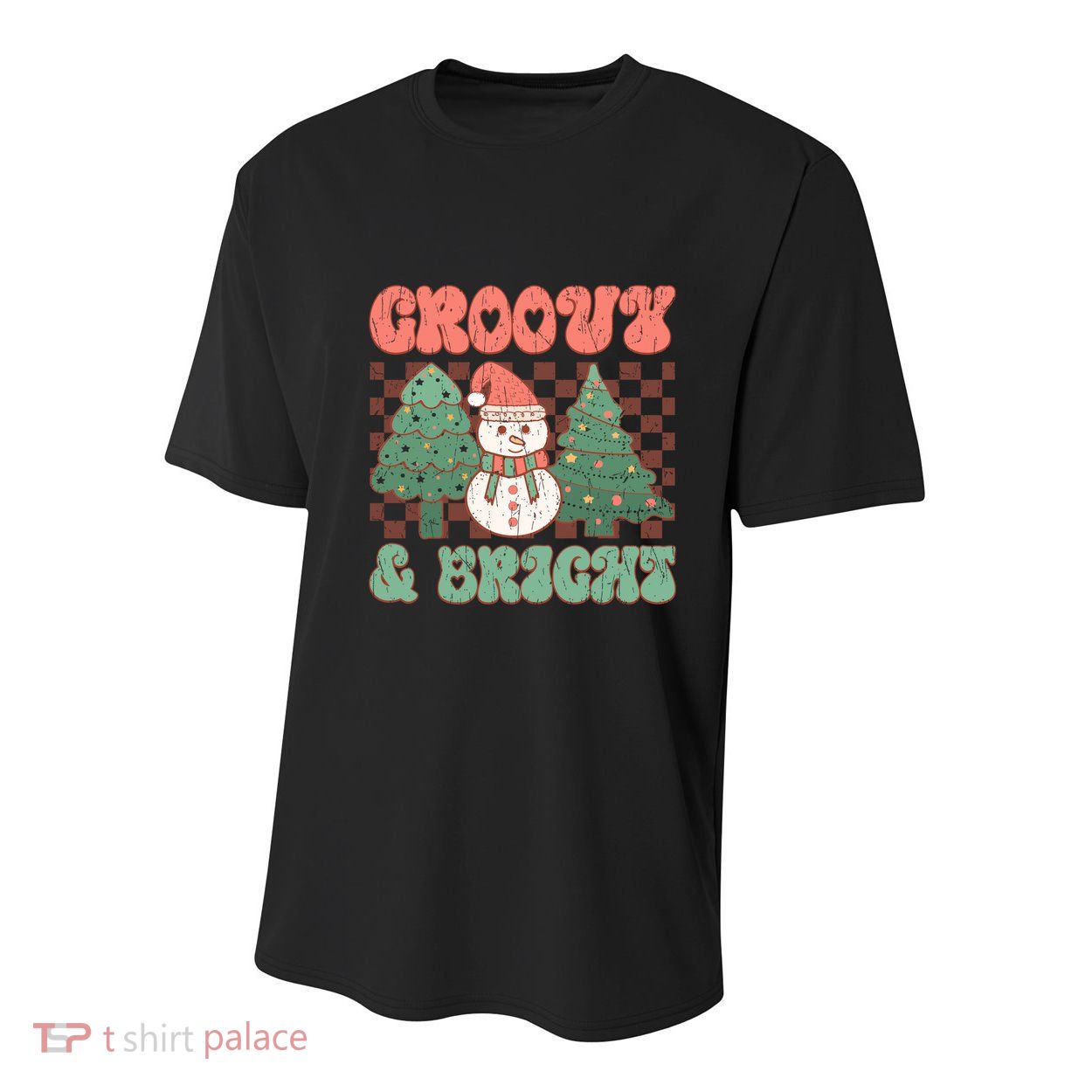 Groovy And Bright Snowman Christmas Tree Youth Performance Sprint T-Shirt