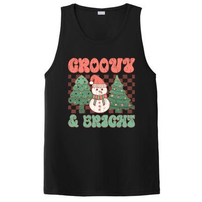 Groovy And Bright Snowman Christmas Tree PosiCharge Competitor Tank