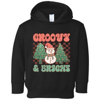 Groovy And Bright Snowman Christmas Tree Toddler Hoodie