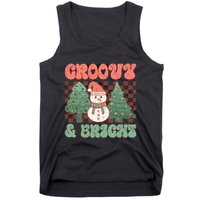 Groovy And Bright Snowman Christmas Tree Tank Top