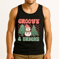 Groovy And Bright Snowman Christmas Tree Tank Top