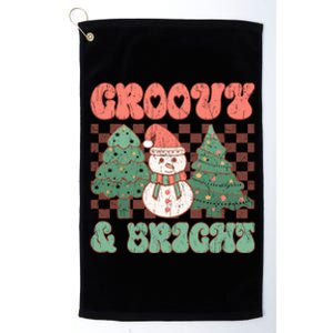 Groovy And Bright Snowman Christmas Tree Platinum Collection Golf Towel