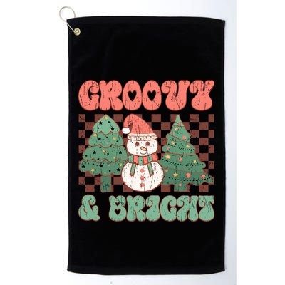 Groovy And Bright Snowman Christmas Tree Golf Towel