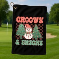Groovy And Bright Snowman Christmas Tree Golf Towel