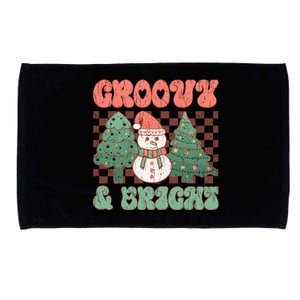 Groovy And Bright Snowman Christmas Tree Microfiber Hand Towel