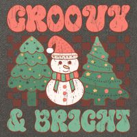 Groovy And Bright Snowman Christmas Tree Cotton Canvas Backpack
