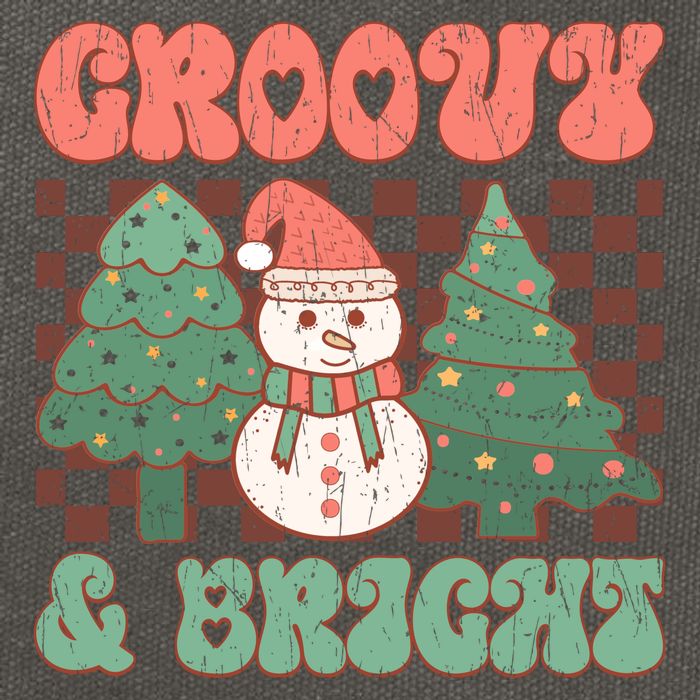Groovy And Bright Snowman Christmas Tree Cotton Canvas Backpack