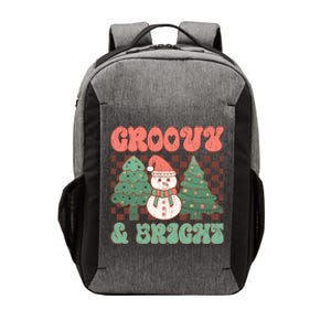 Groovy And Bright Snowman Christmas Tree Vector Backpack