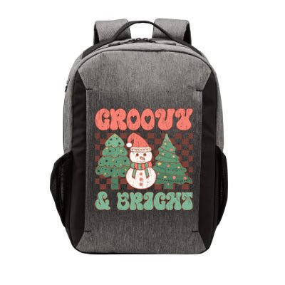 Groovy And Bright Snowman Christmas Tree Vector Backpack