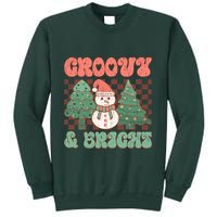 Groovy And Bright Snowman Christmas Tree Sweatshirt