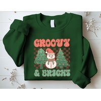 Groovy And Bright Snowman Christmas Tree Sweatshirt