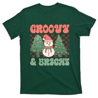 Groovy And Bright Snowman Christmas Tree T-Shirt