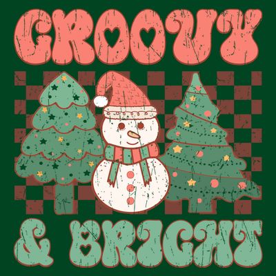 Groovy And Bright Snowman Christmas Tree T-Shirt