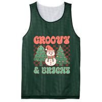 Groovy And Bright Snowman Christmas Tree Mesh Reversible Basketball Jersey Tank