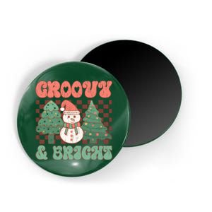 Groovy And Bright Snowman Christmas Tree Magnet