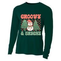 Groovy And Bright Snowman Christmas Tree Cooling Performance Long Sleeve Crew