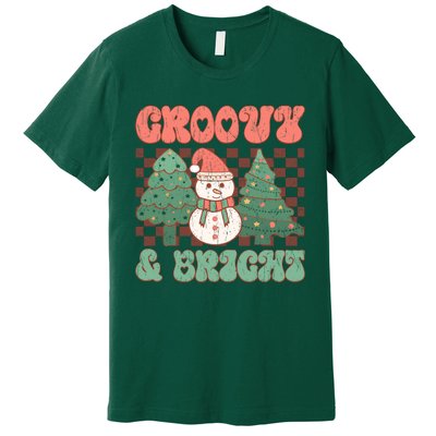 Groovy And Bright Snowman Christmas Tree Premium T-Shirt