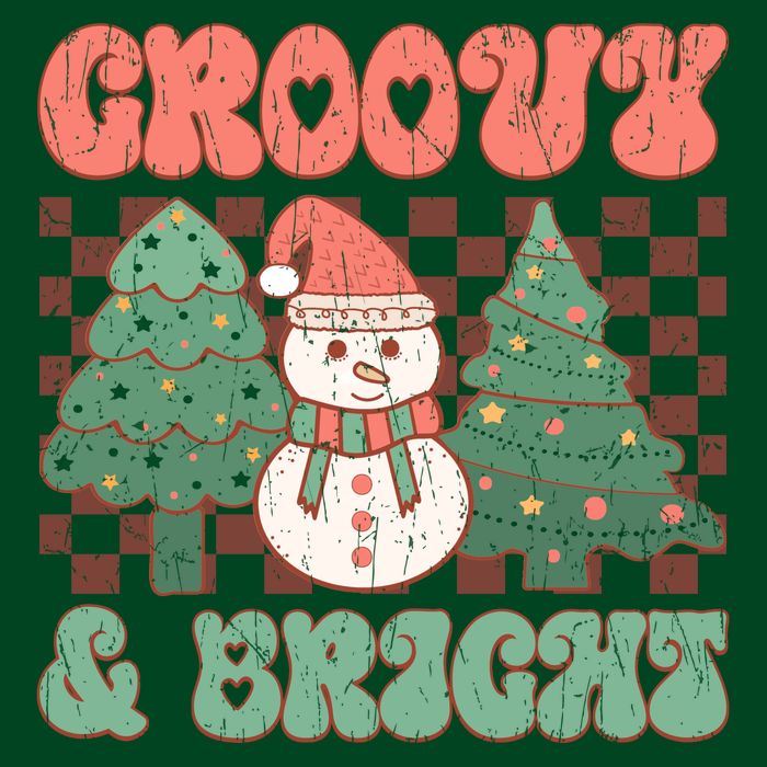 Groovy And Bright Snowman Christmas Tree Full Zip Hoodie