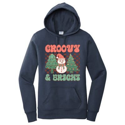 Groovy And Bright Snowman Christmas Tree Women's Pullover Hoodie