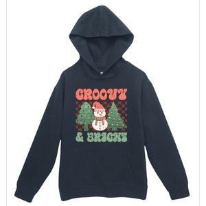 Groovy And Bright Snowman Christmas Tree Urban Pullover Hoodie