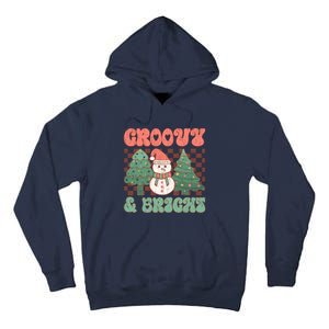 Groovy And Bright Snowman Christmas Tree Tall Hoodie