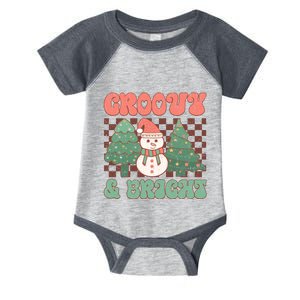 Groovy And Bright Snowman Christmas Tree Infant Baby Jersey Bodysuit