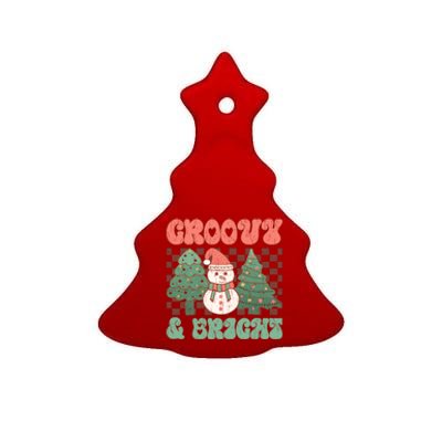 Groovy And Bright Snowman Christmas Tree Ceramic Tree Ornament