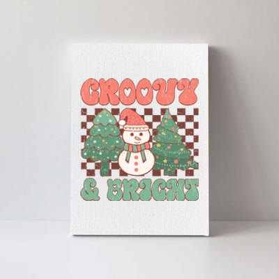 Groovy And Bright Snowman Christmas Tree Canvas