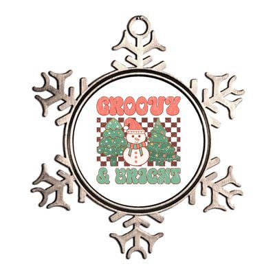 Groovy And Bright Snowman Christmas Tree Metallic Star Ornament