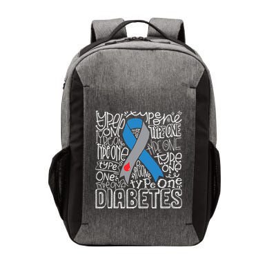 Grey And Blue Ribbon Typography Type 1 Diabetes Awareness Vector Backpack