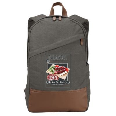 Gabagool No Man Deli Meat Co Cotton Canvas Backpack