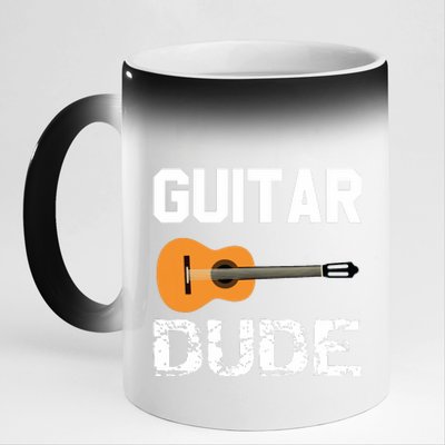 Guitars Acoustic Classical Gift Tee 11oz Black Color Changing Mug