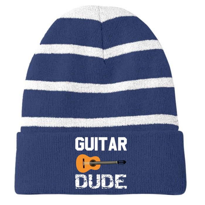 Guitars Acoustic Classical Gift Tee Striped Beanie with Solid Band