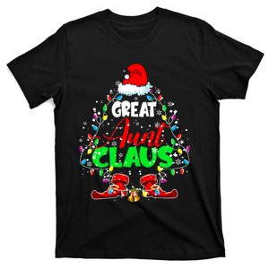 Great Aunt Claus Christmas Tree Xmas Lights Santa Family T-Shirt