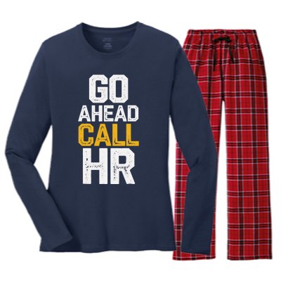 Go Ahead Call Hr Women's Long Sleeve Flannel Pajama Set 