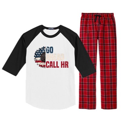 Go Ahead Call Hr Raglan Sleeve Pajama Set