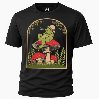 Goblincore Aesthetic Cottagecore Cute Frog On Mushroom Performance Shirt