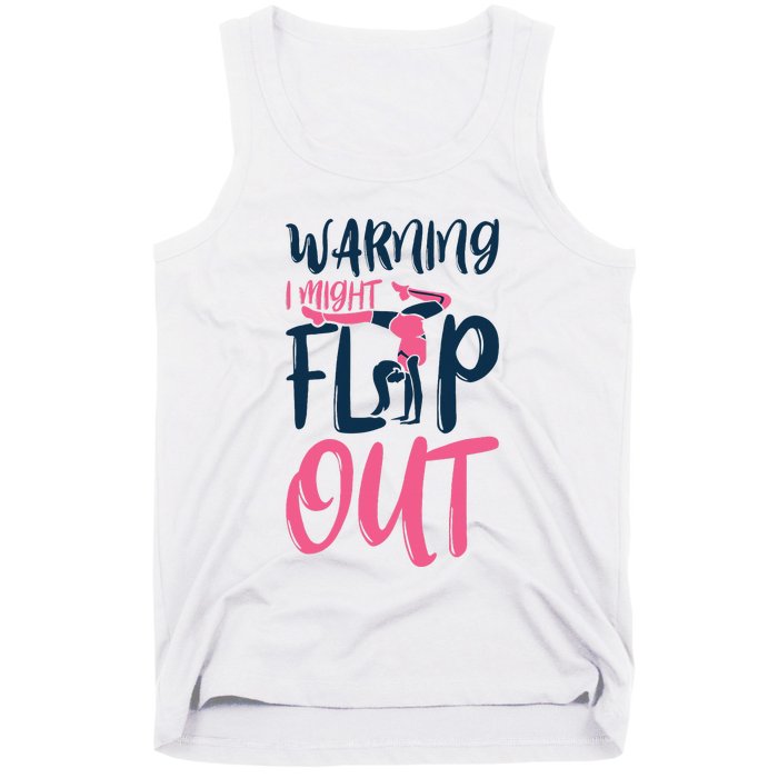 Gymnast And Cheerleader Design Warning I Might Flip Out Tank Top