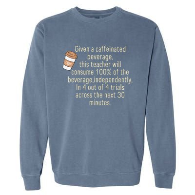 Given A Caffeinated Beverage This Teacher Will Consume Garment-Dyed Sweatshirt