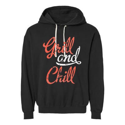 Grill And Chill Bbq Food Lovers Bbq Garment-Dyed Fleece Hoodie