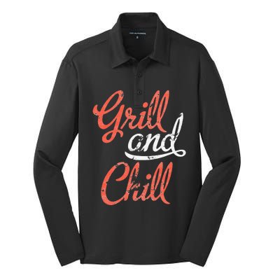 Grill And Chill Bbq Food Lovers Bbq Silk Touch Performance Long Sleeve Polo