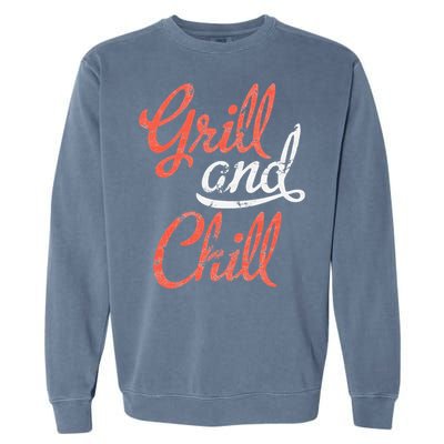 Grill And Chill Bbq Food Lovers Bbq Garment-Dyed Sweatshirt