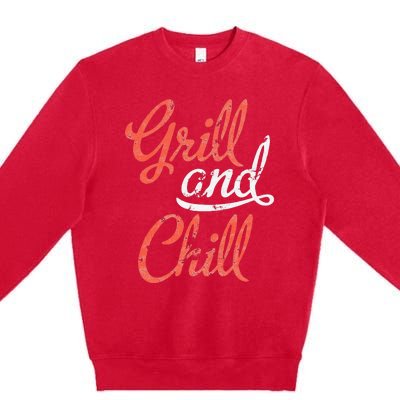 Grill And Chill Bbq Food Lovers Bbq Premium Crewneck Sweatshirt