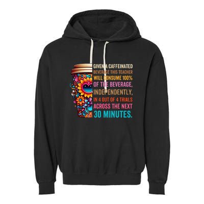 Given A Caffeinated Beverage This Teacher Will Consume Garment-Dyed Fleece Hoodie