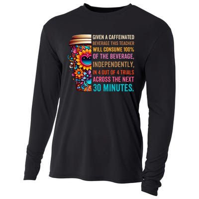 Given A Caffeinated Beverage This Teacher Will Consume Cooling Performance Long Sleeve Crew