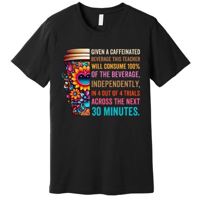 Given A Caffeinated Beverage This Teacher Will Consume Premium T-Shirt