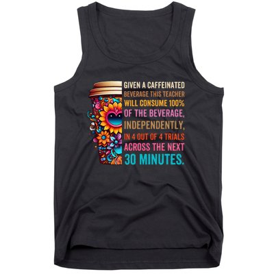 Given A Caffeinated Beverage This Teacher Will Consume Tank Top