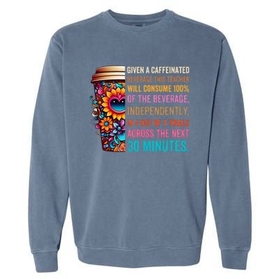 Given A Caffeinated Beverage This Teacher Will Consume Garment-Dyed Sweatshirt