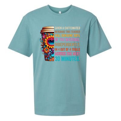 Given A Caffeinated Beverage This Teacher Will Consume Sueded Cloud Jersey T-Shirt